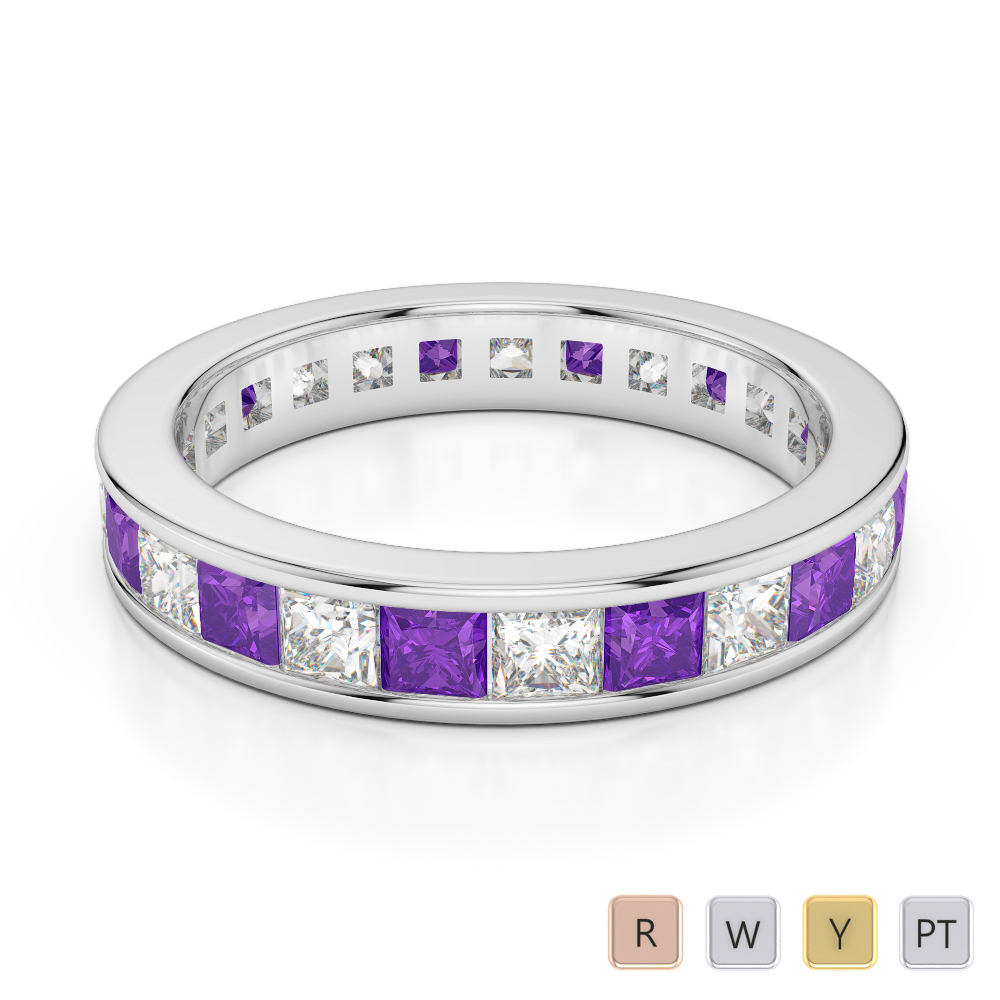 Juliette Maison Natural Amethyst Eternity Ring 10K White Gold | Jared