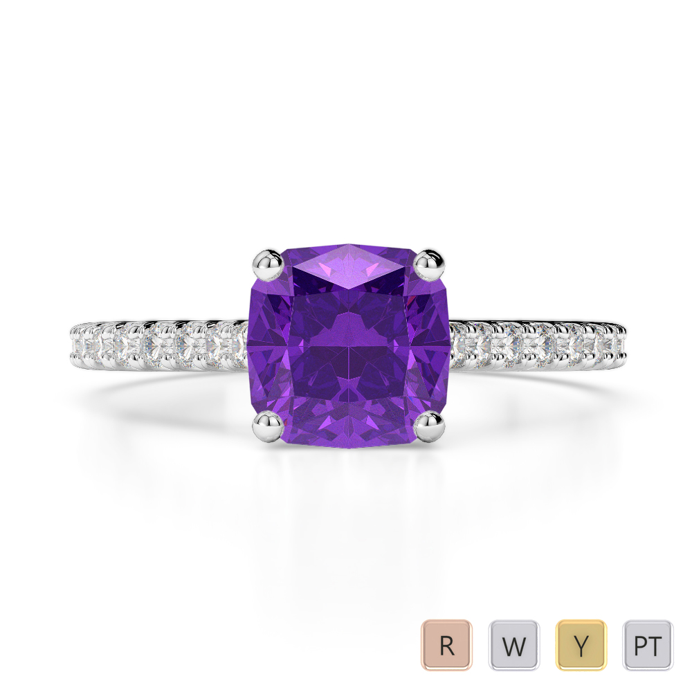 Cushion cut amethyst ring clearance