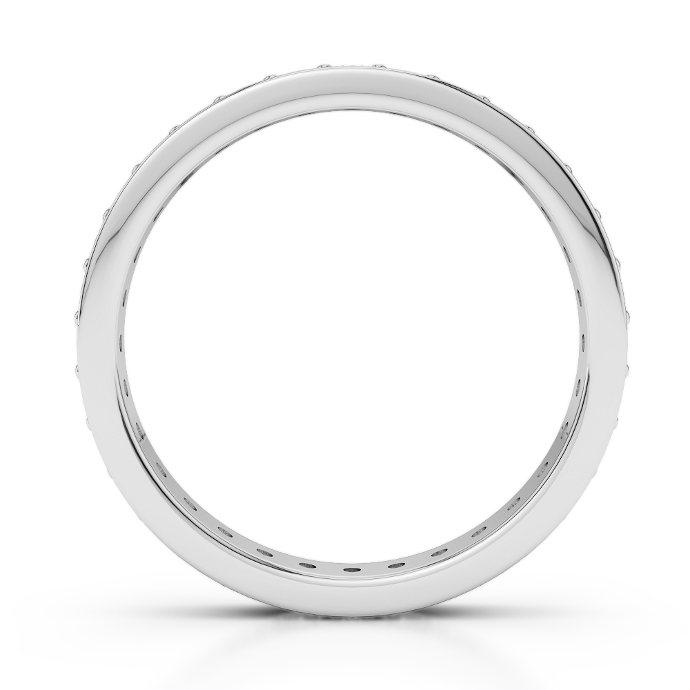 2.5 MM Gold / Platinum Round Cut Aquamarine and Diamond Full Eternity Ring AGDR-1079