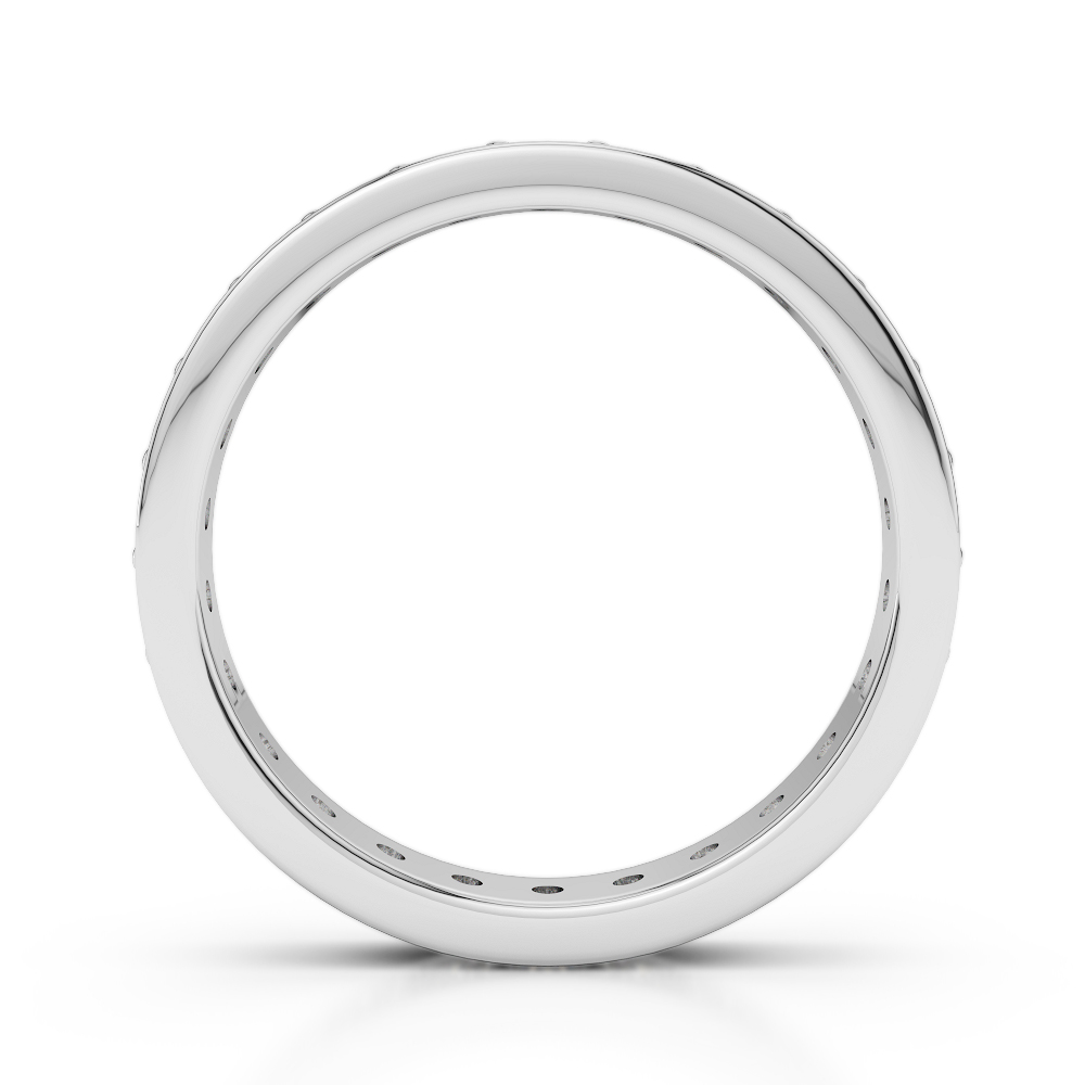 3 MM Gold / Platinum Round Cut Aquamarine and Diamond Full Eternity Ring AGDR-1080