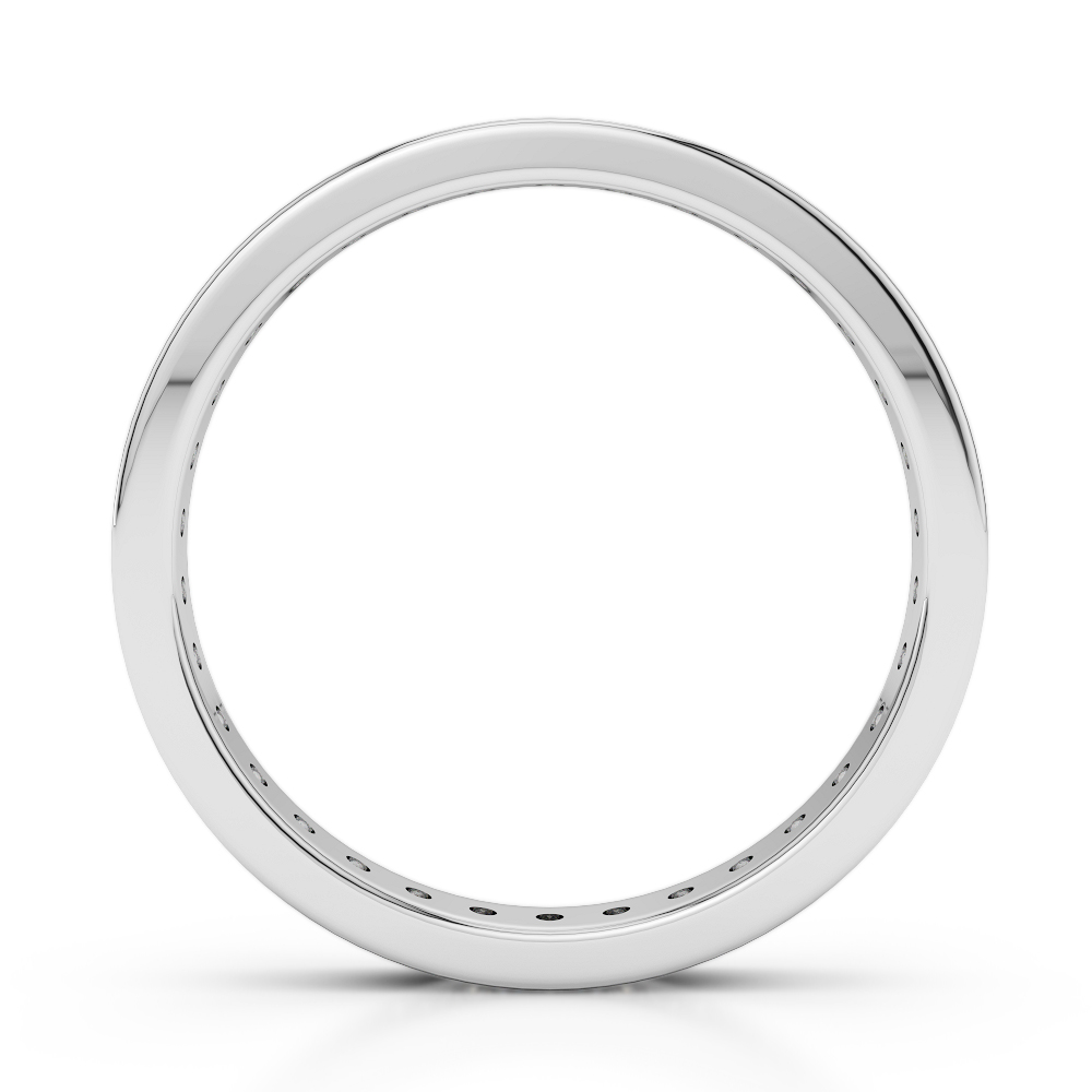 3 MM Gold / Platinum Round Cut Aquamarine and Diamond Full Eternity Ring AGDR-1087