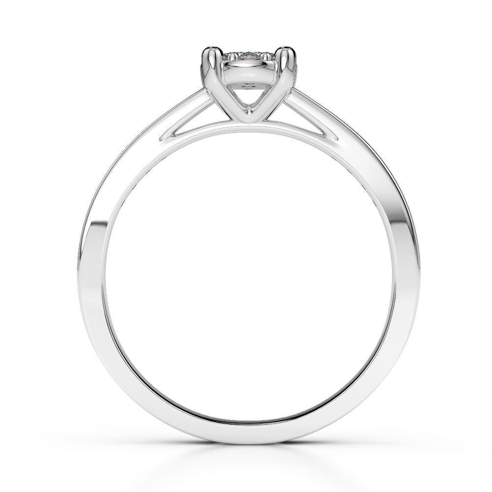Gold / Platinum Round Cut Aquamarine and Diamond Engagement Ring AGDR-1163