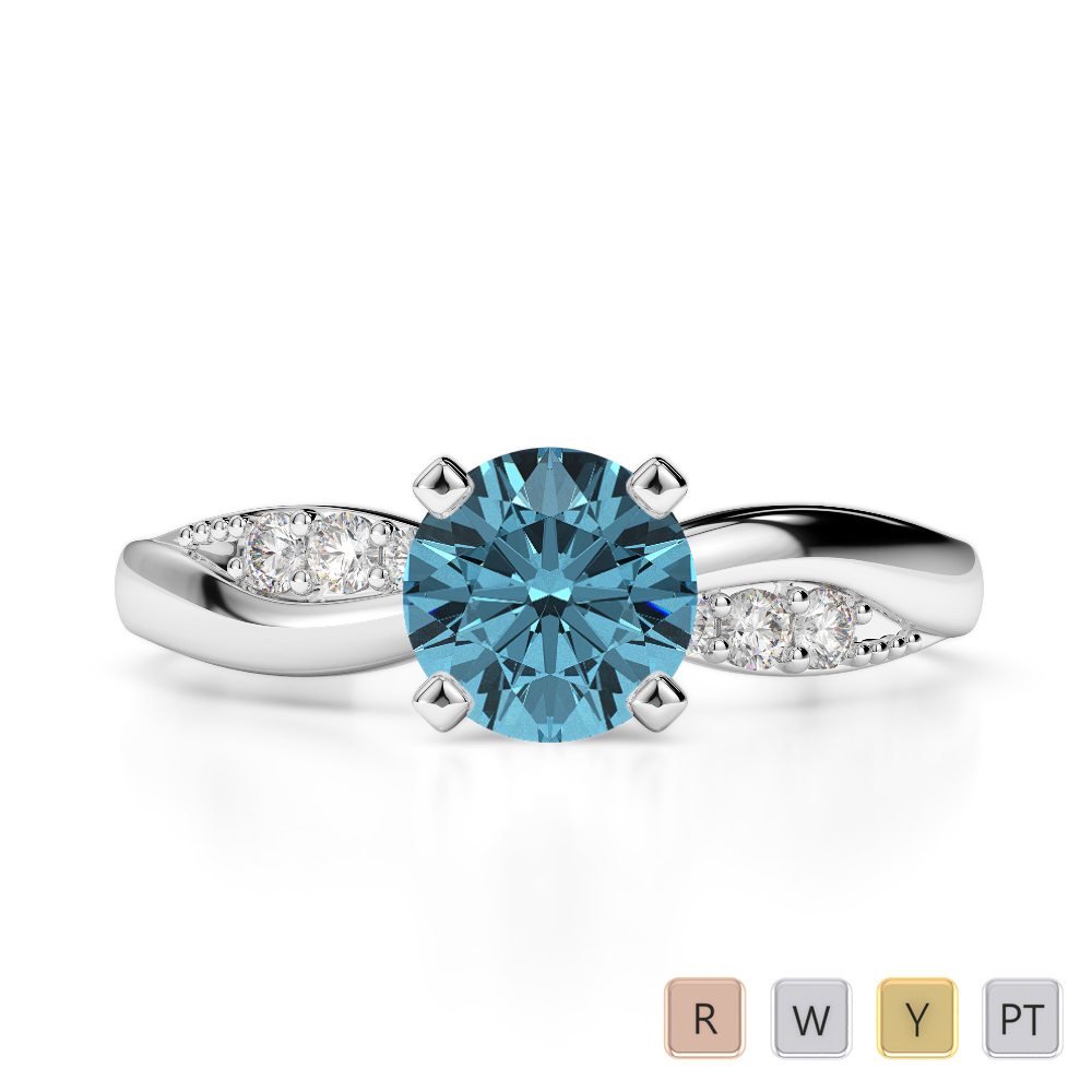 WGold Aquamarine Ring 2024 