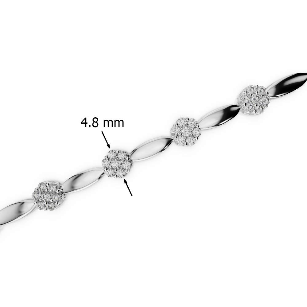1 Ct Black Diamond Bracelet in Gold/Platinum AGBRL-1029