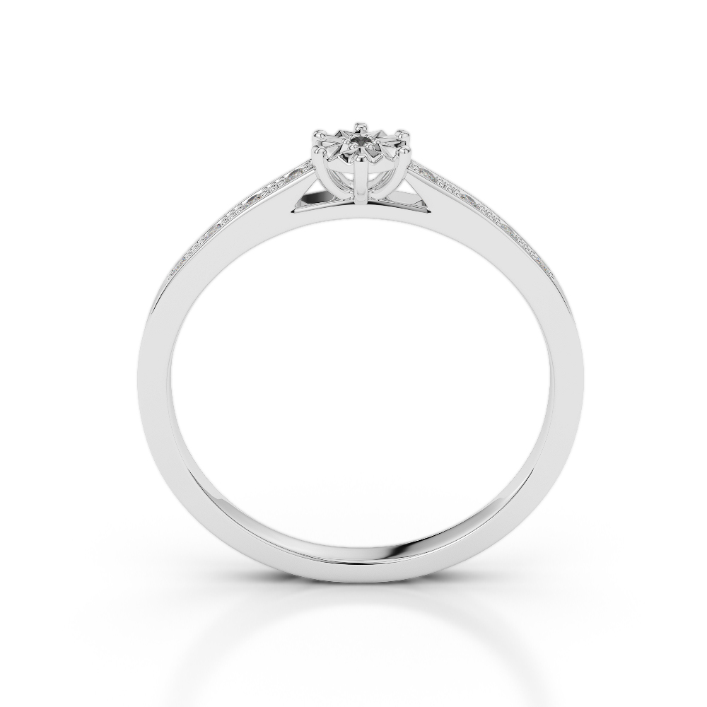 Gold / Platinum Round Cut Black Diamond with Diamond Engagement Ring AGDR-1167