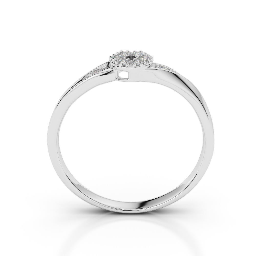 Gold / Platinum Round Cut Black Diamond with Diamond Engagement Ring AGDR-1168