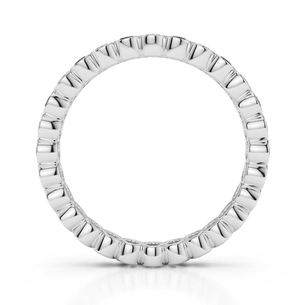 2.5 MM Gold / Platinum Round Cut Black Diamond with Diamond Full Eternity Ring AGDR-1099