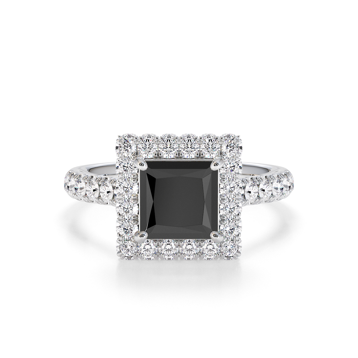 10k White Gold 1.75 Carat Oval Cut Black Diamond Moissanite Engagement –  agemz