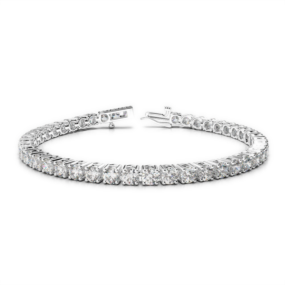 Gold / Platinum Round Cut Diamond Bracelet AGBRL-1011