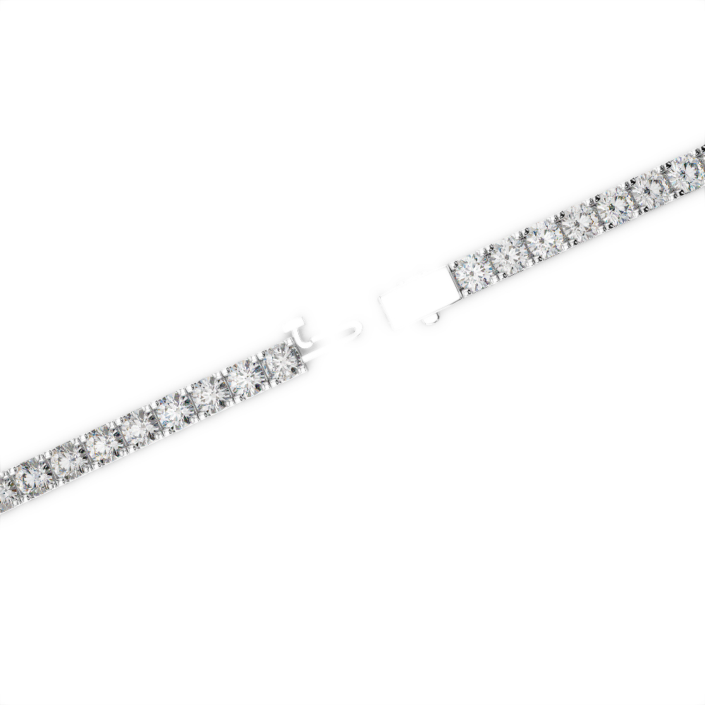 Gold / Platinum Round Cut Diamond Bracelet AGBRL-1013