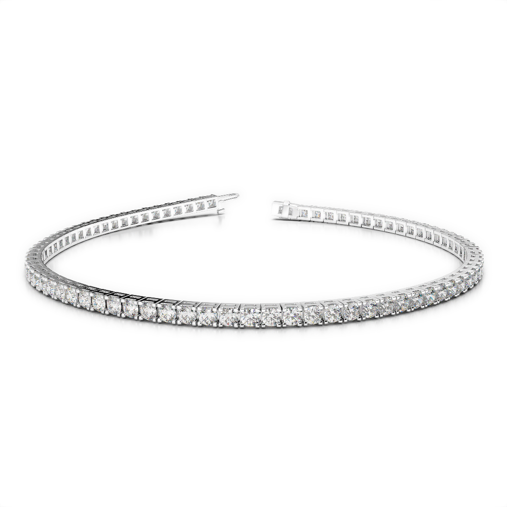 Gold / Platinum Round Cut Diamond Bracelet AGBRL-1016