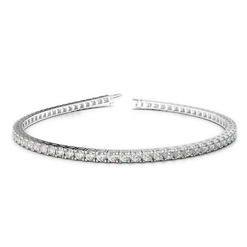 Gold / Platinum Round Cut Diamond Bracelet AGBRL-1018