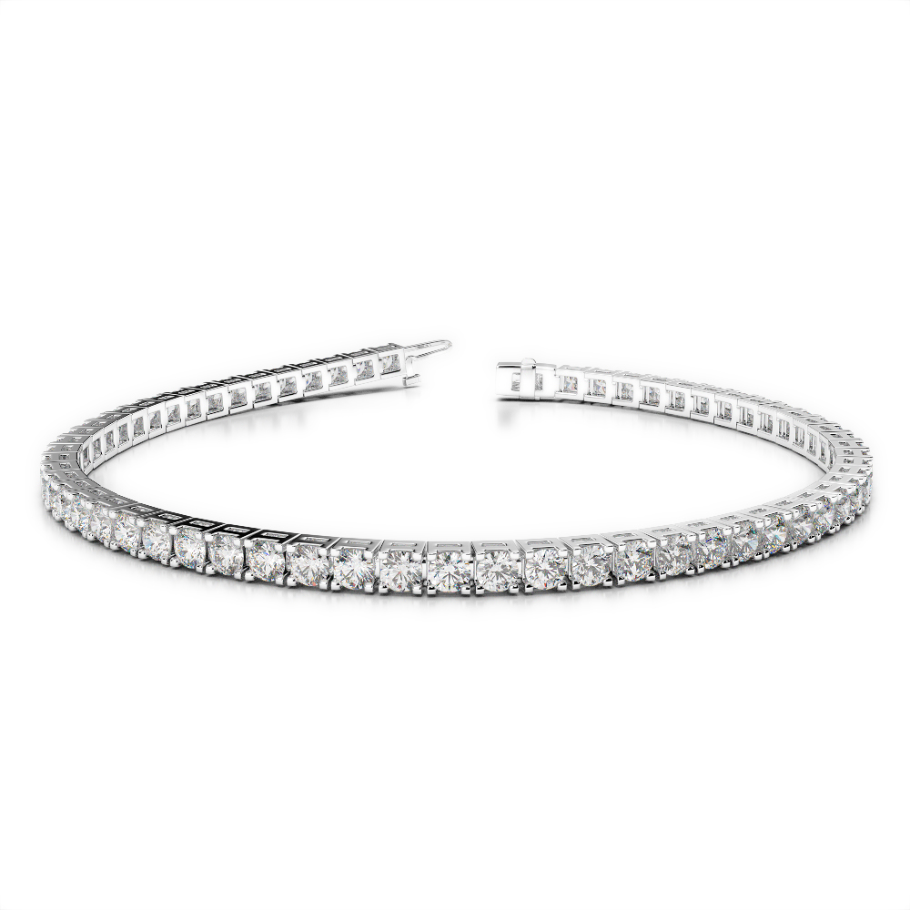 Gold / Platinum Round Cut Diamond Bracelet AGBRL-1019