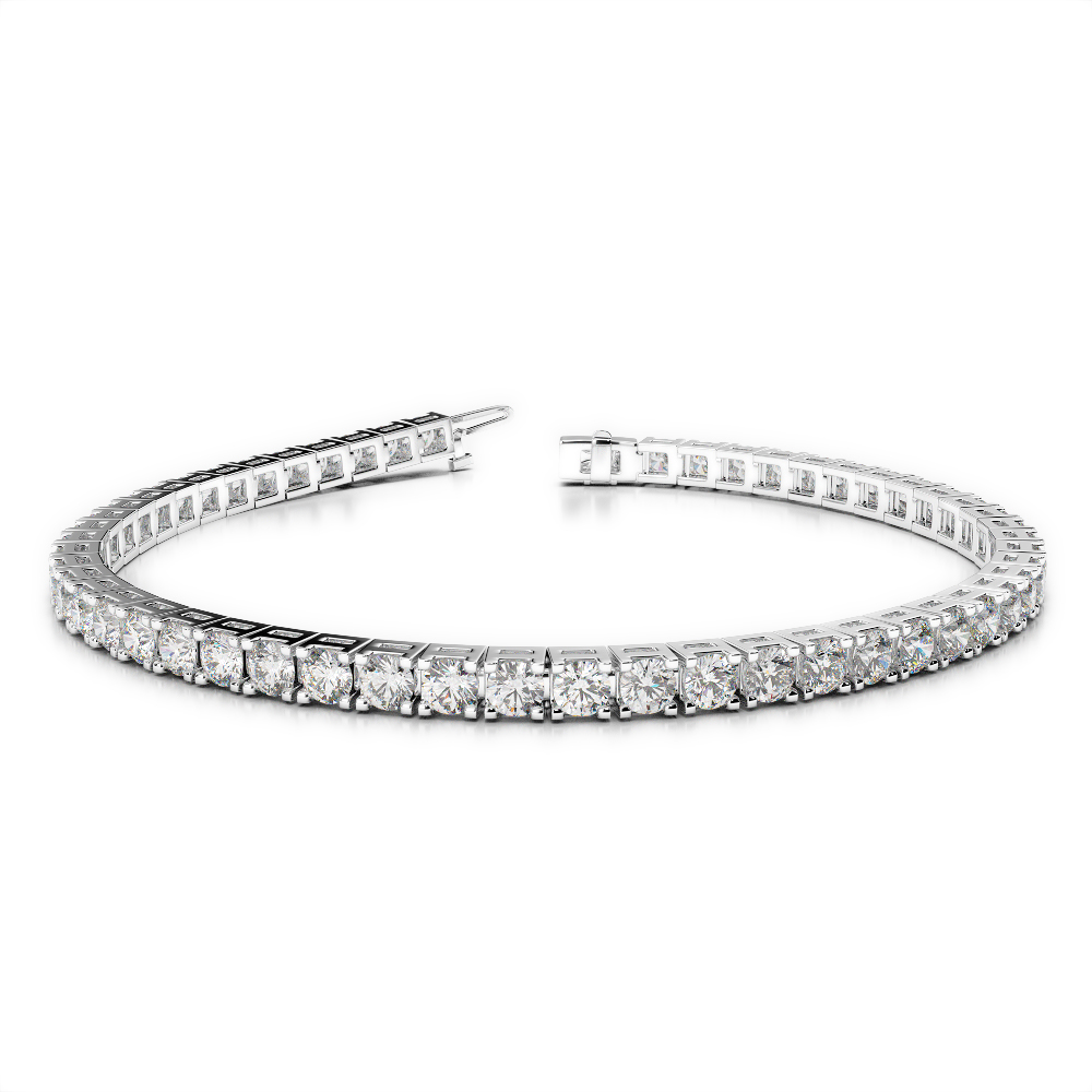 Gold / Platinum Round Cut Diamond Bracelet AGBRL-1020