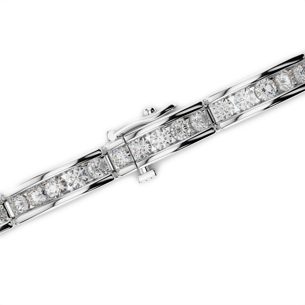 Gold / Platinum Round Cut Diamond Bracelet AGBRL-1023