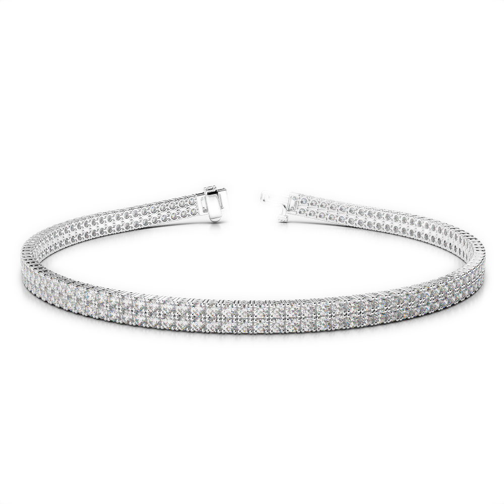Gold / Platinum Round Cut Diamond Bracelet AGBRL-1031