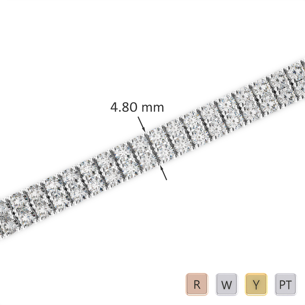 Gold / Platinum Round Cut Diamond Bracelet AGBRL-1033
