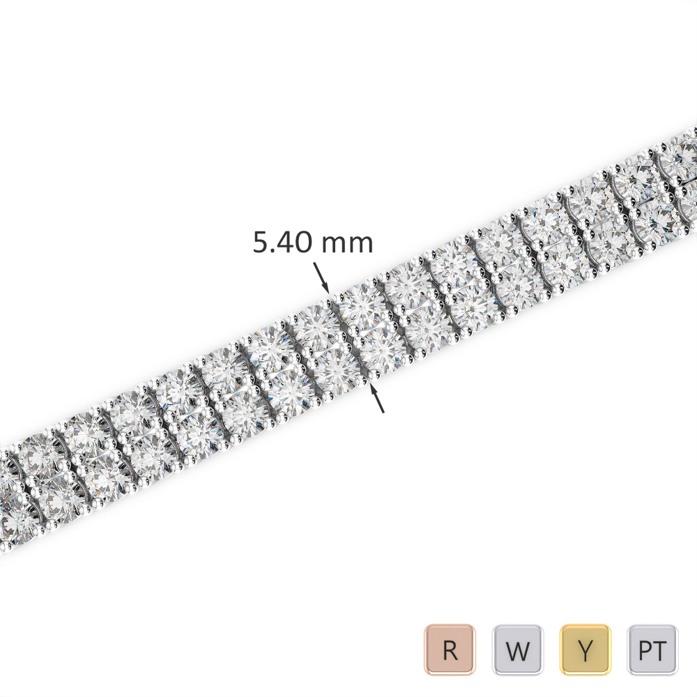 Gold / Platinum Round Cut Diamond Bracelet AGBRL-1035