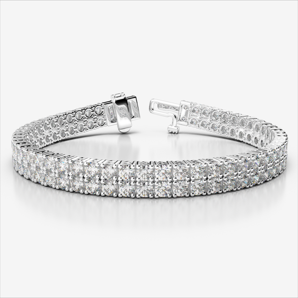 Gold / Platinum Round Cut Diamond Bracelet AGBRL-1038