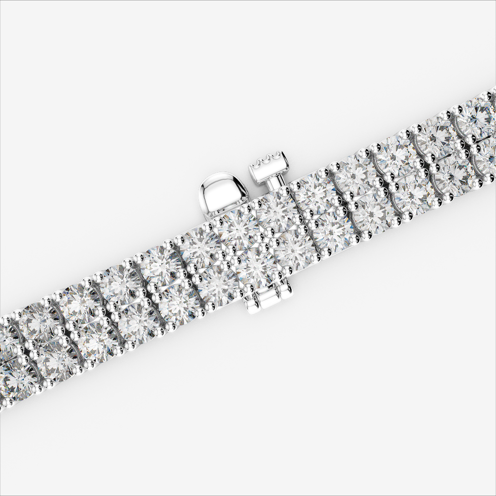 Gold / Platinum Round Cut Diamond Bracelet AGBRL-1038
