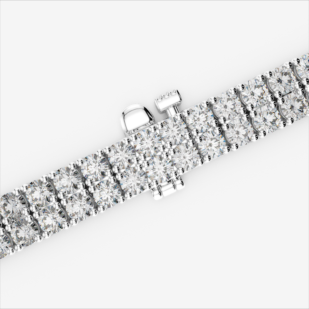 Gold / Platinum Round Cut Diamond Bracelet AGBRL-1039