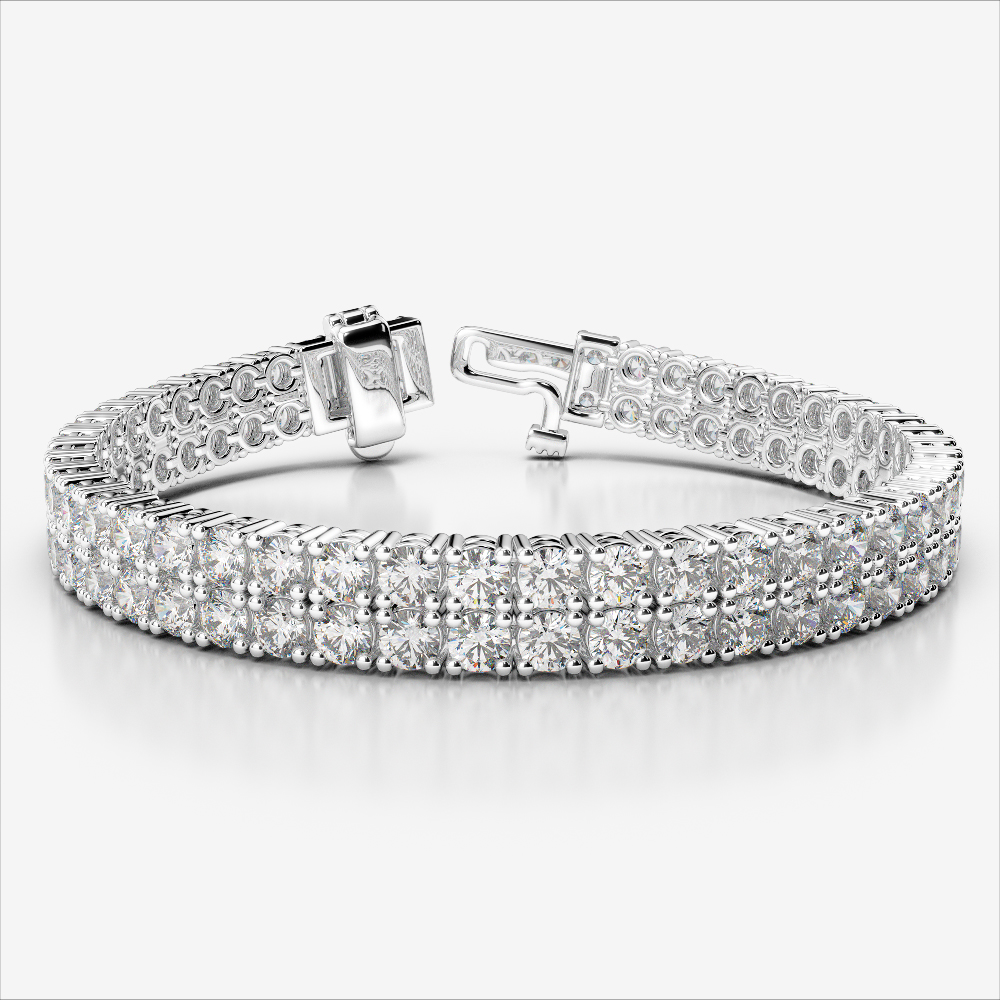 Gold / Platinum Round Cut Diamond Bracelet AGBRL-1040