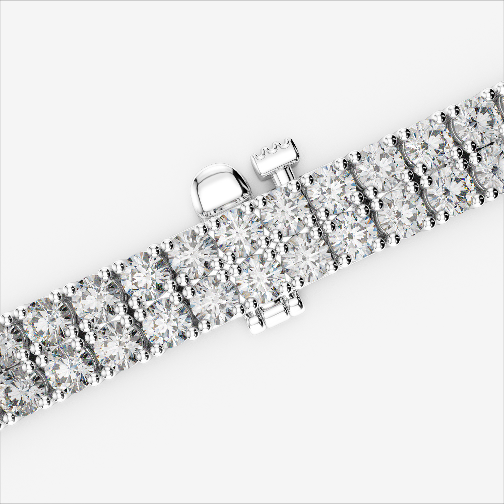Gold / Platinum Round Cut Diamond Bracelet AGBRL-1040