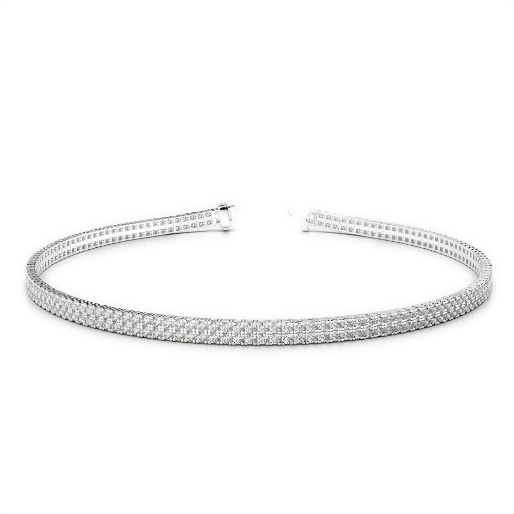 Gold / Platinum Round Cut Diamond Bracelet AGBRL-1041