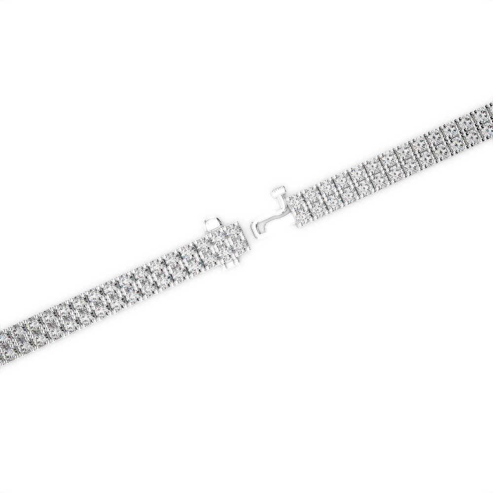 Gold / Platinum Round Cut Diamond Bracelet AGBRL-1041