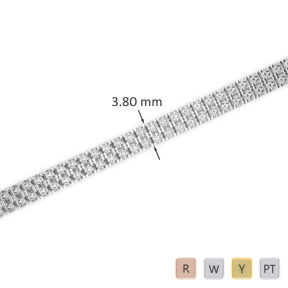 Gold / Platinum Round Cut Diamond Bracelet AGBRL-1042