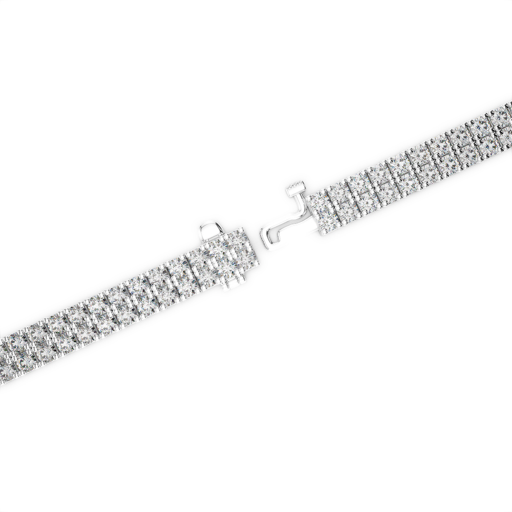 Gold / Platinum Round Cut Diamond Bracelet AGBRL-1042