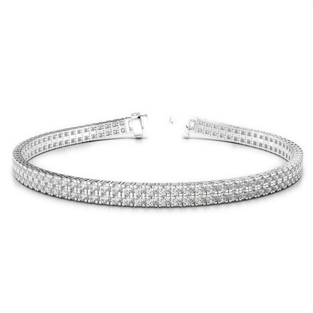 Gold / Platinum Round Cut Diamond Bracelet AGBRL-1043