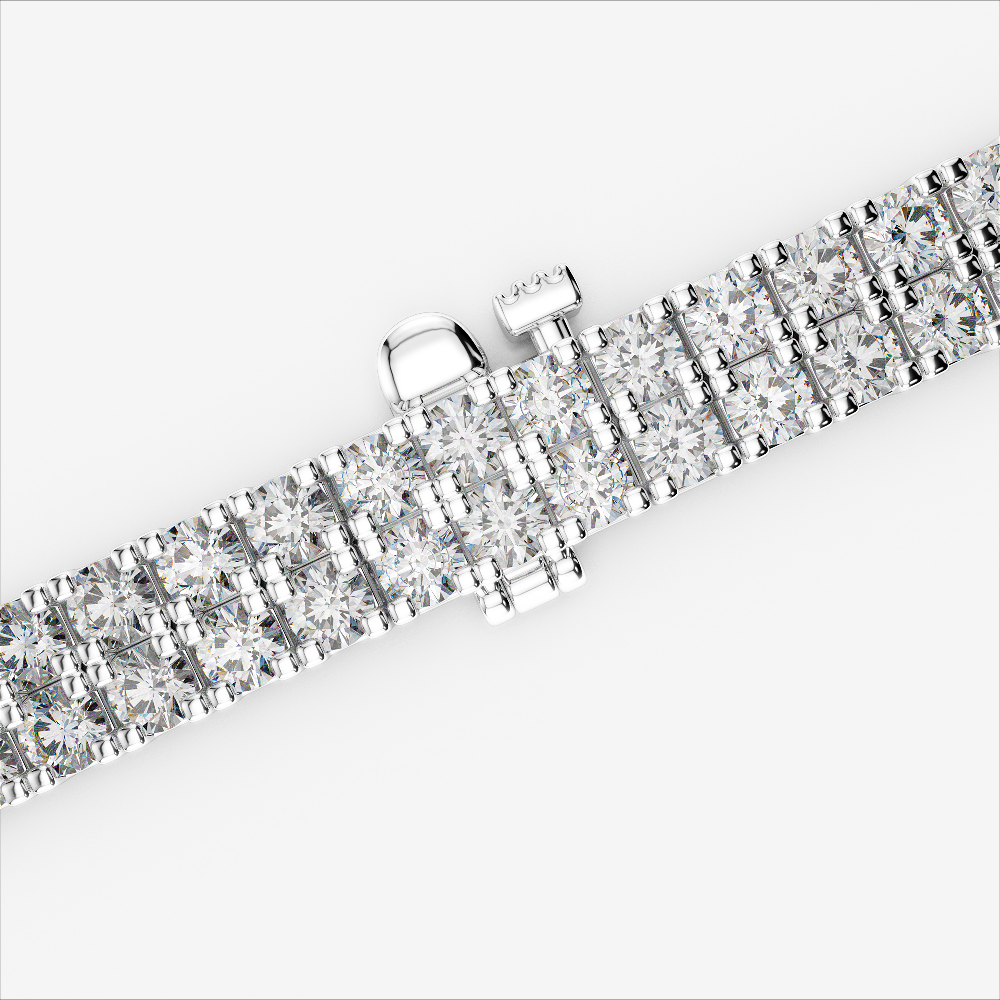 Gold / Platinum Round Cut Diamond Bracelet AGBRL-1050