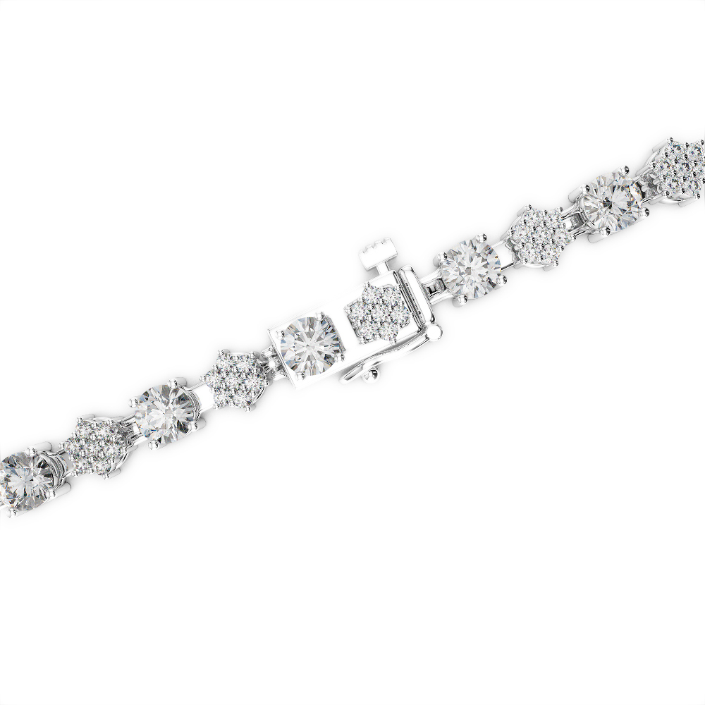 Gold / Platinum Round Cut Diamond Bracelet AGBRL-1052