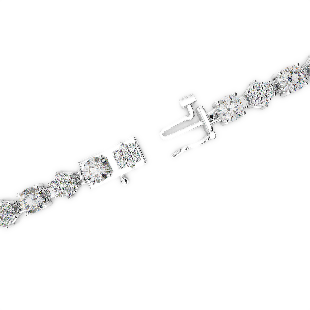 Gold / Platinum Round Cut Diamond Bracelet AGBRL-1052