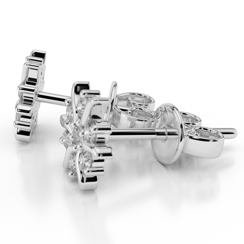 Gold / Platinum Diamond Cluster Earring AGER-1015