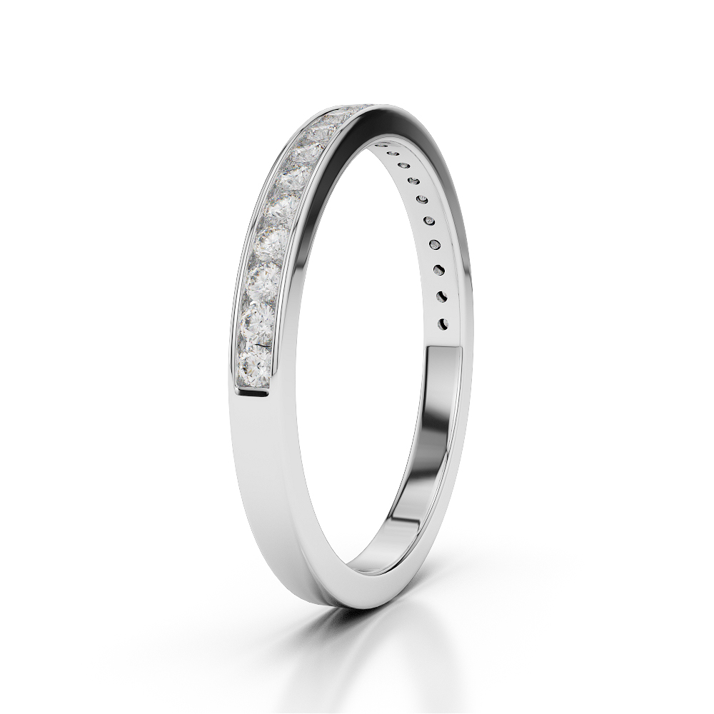 2.5 MM Gold / Platinum Diamond Half Eternity Ring AGDR-1089