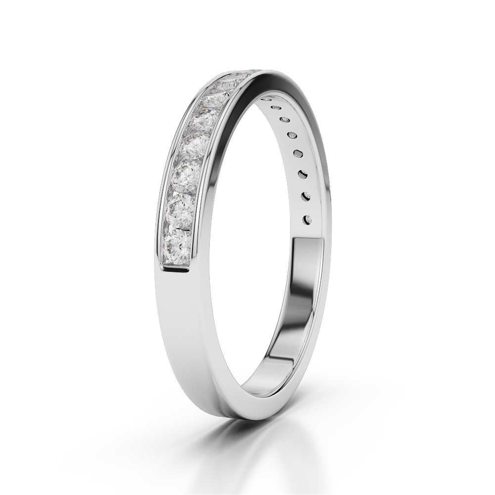3 MM Gold / Platinum Diamond Half Eternity Ring AGDR-1090