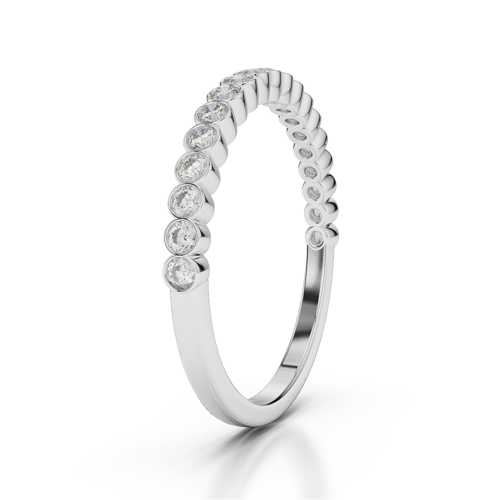 2 MM Gold / Platinum Diamond Half Eternity Ring AGDR-1101