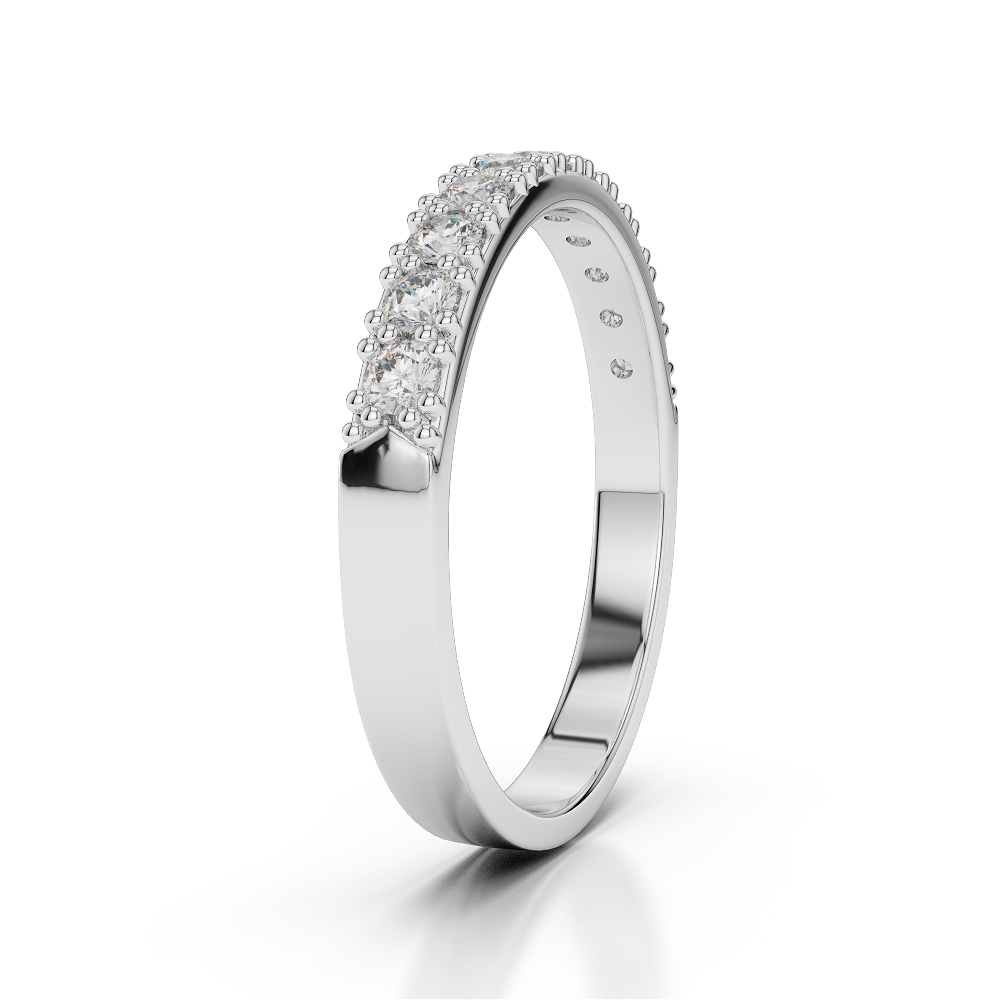 3 MM Gold / Platinum Diamond Half Eternity Ring AGDR-1130