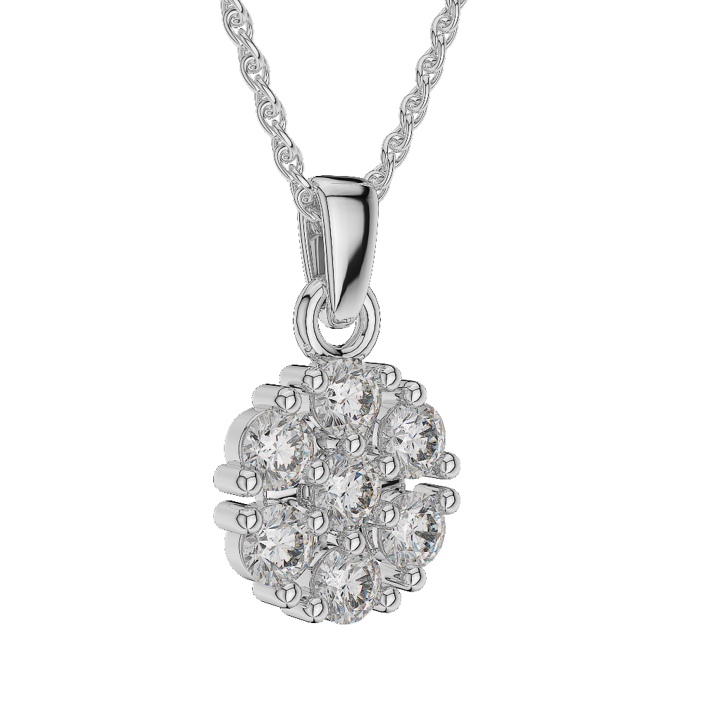 Gold / Platinum Diamond Cluster Necklace AGDNC-1016