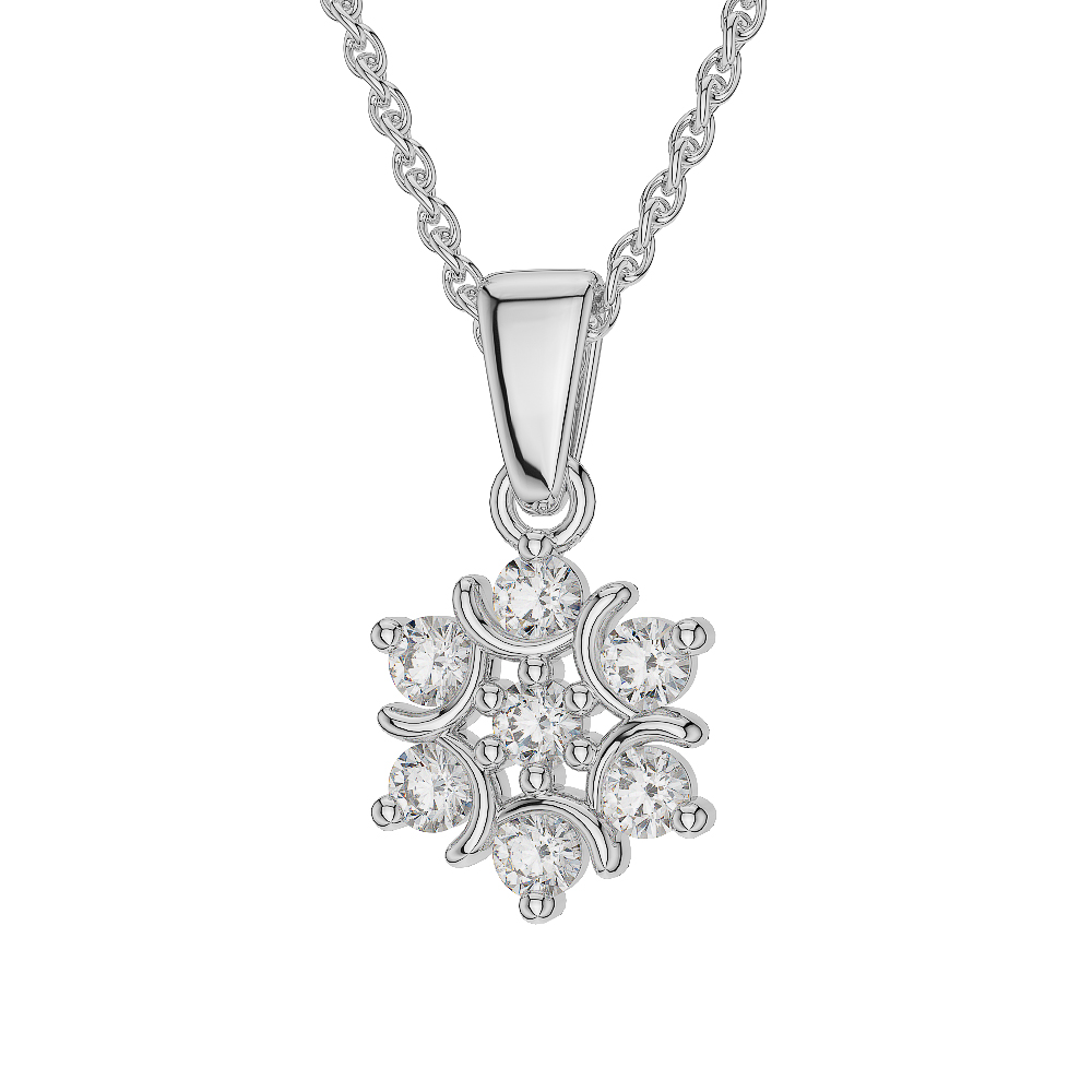 Gold / Platinum Diamond Cluster Necklace AGDNC-1017