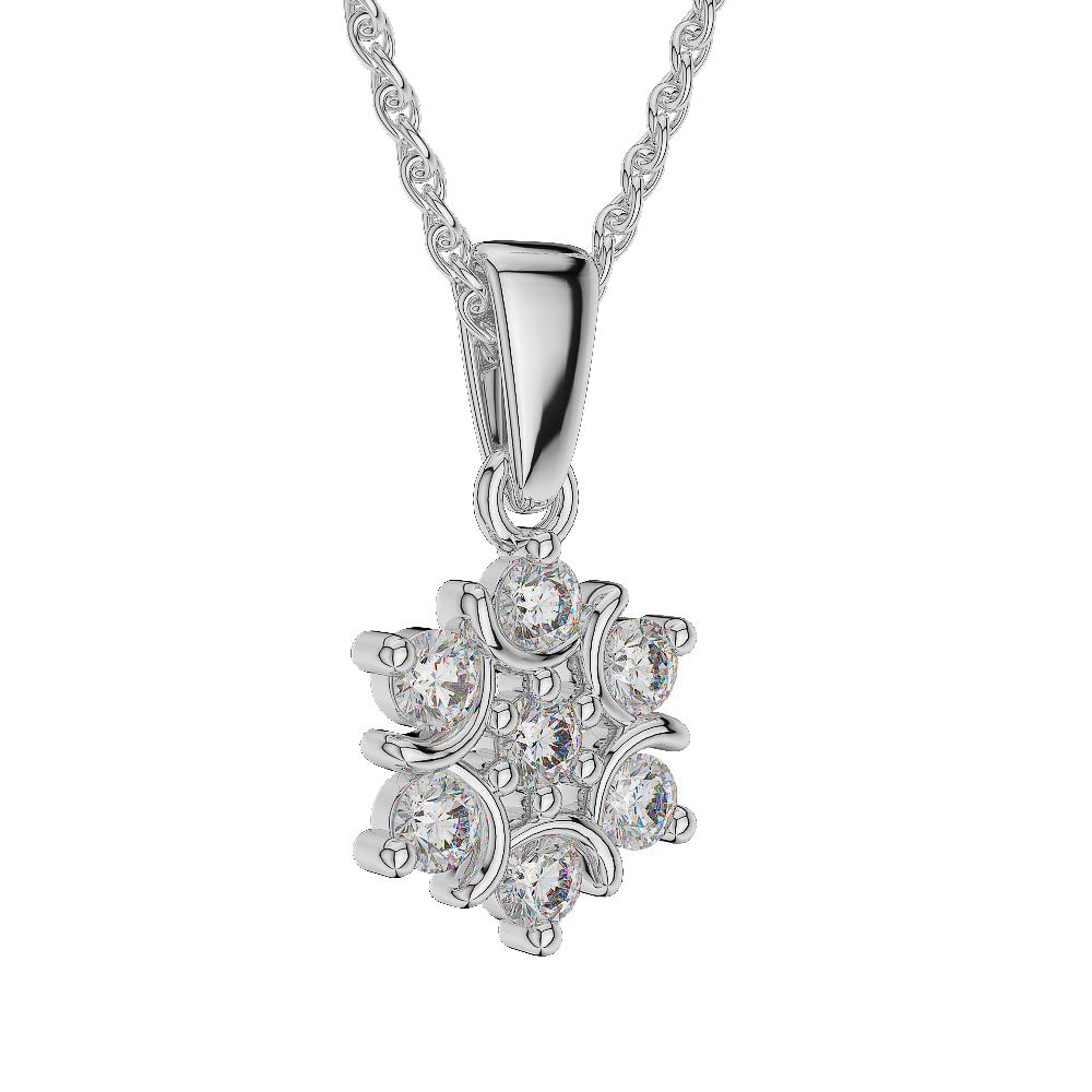 Gold / Platinum Diamond Cluster Necklace AGDNC-1017