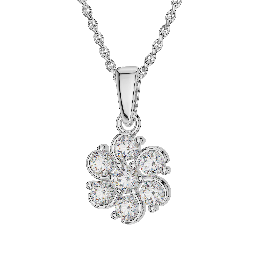 Gold / Platinum Diamond Cluster Necklace AGDNC-1018