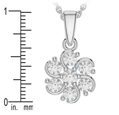 Gold / Platinum Diamond Cluster Necklace AGDNC-1018