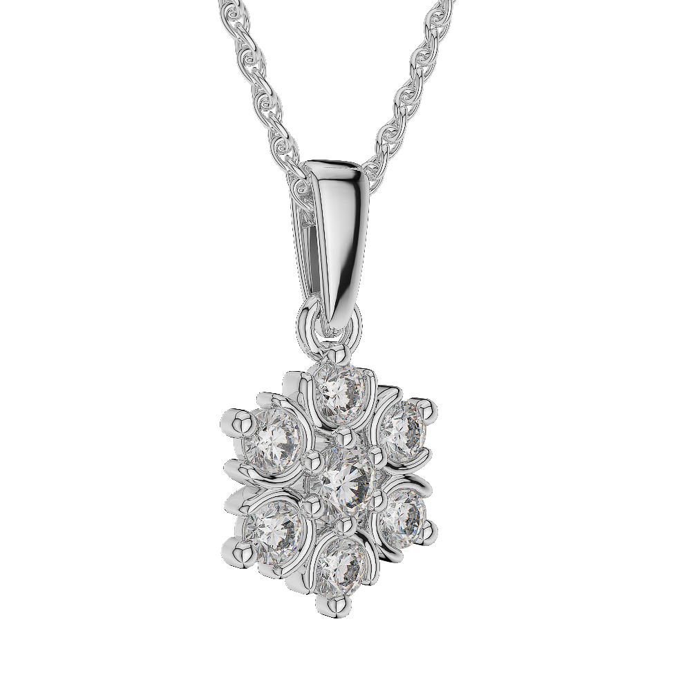 Gold / Platinum Diamond Cluster Necklace AGDNC-1019