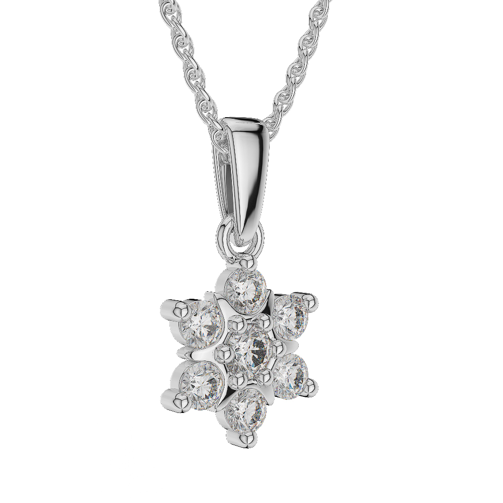 Gold / Platinum Diamond Cluster Necklace AGDNC-1020