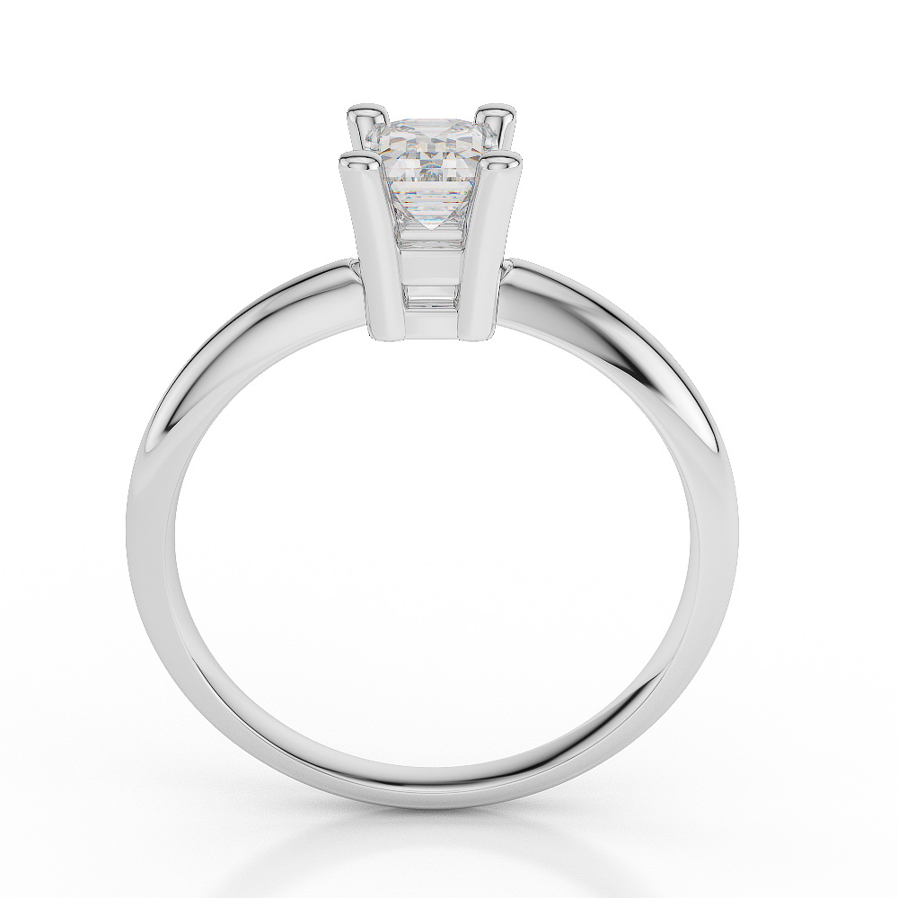 Gold / Platinum Emerald Shape Diamond Solitaire Ring AGDR-1003