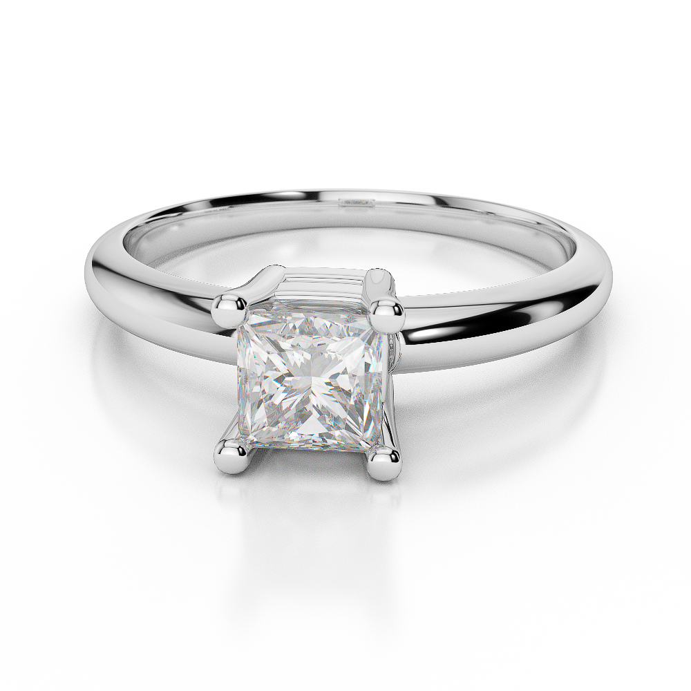 Gold / Platinum Princess Shape Diamond Solitaire Ring AGDR-1007