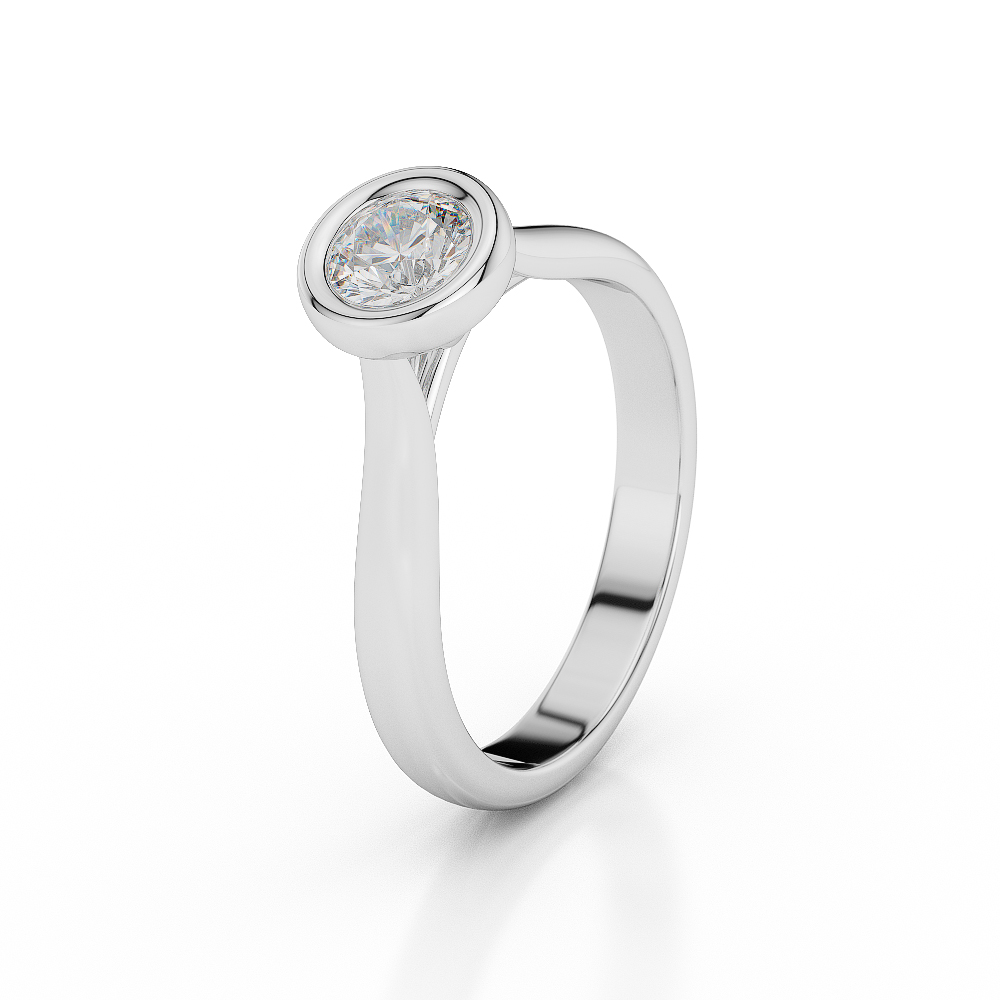 Gold / Platinum Round Shape Diamond Solitaire Ring AGDR-1010